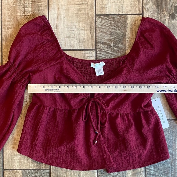 🆕 Kirious Los Angeles Elegant Burgundy Women's Top - Picture 5 of 11